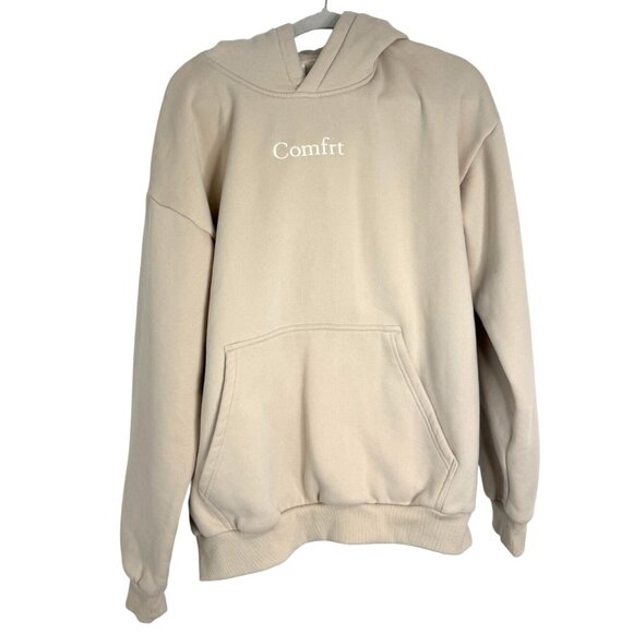 Comfrt Signature Fit Hoodie Sweatshirt Soft Bone Beige Size L - Picture 1 of 6